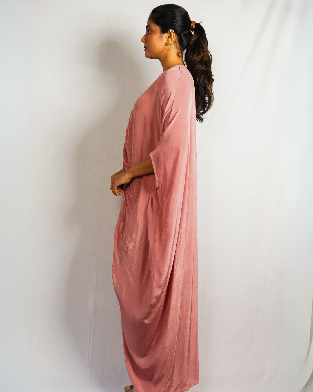 Pink Ruched Kaftan