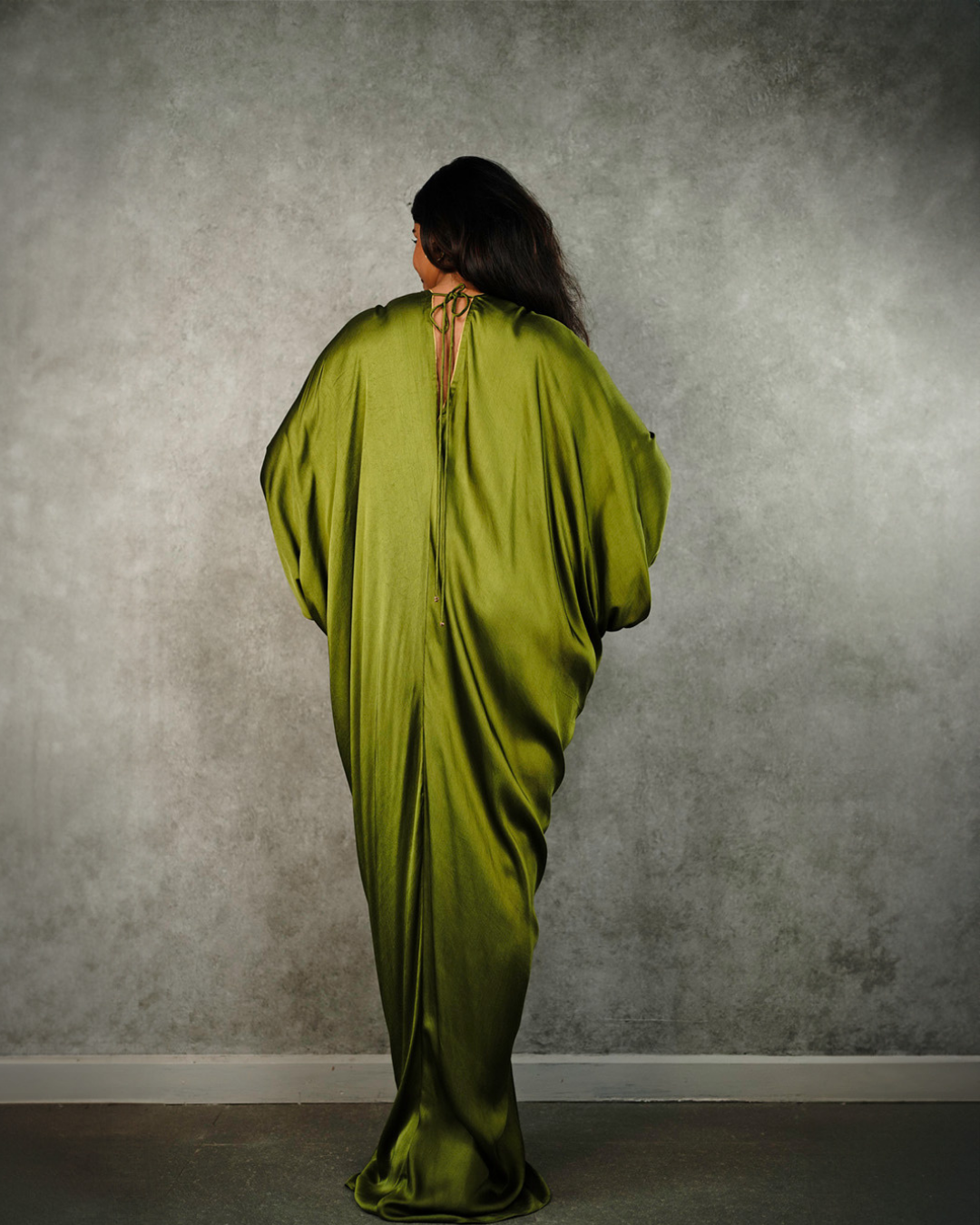 Olive Green Piping Kaftan