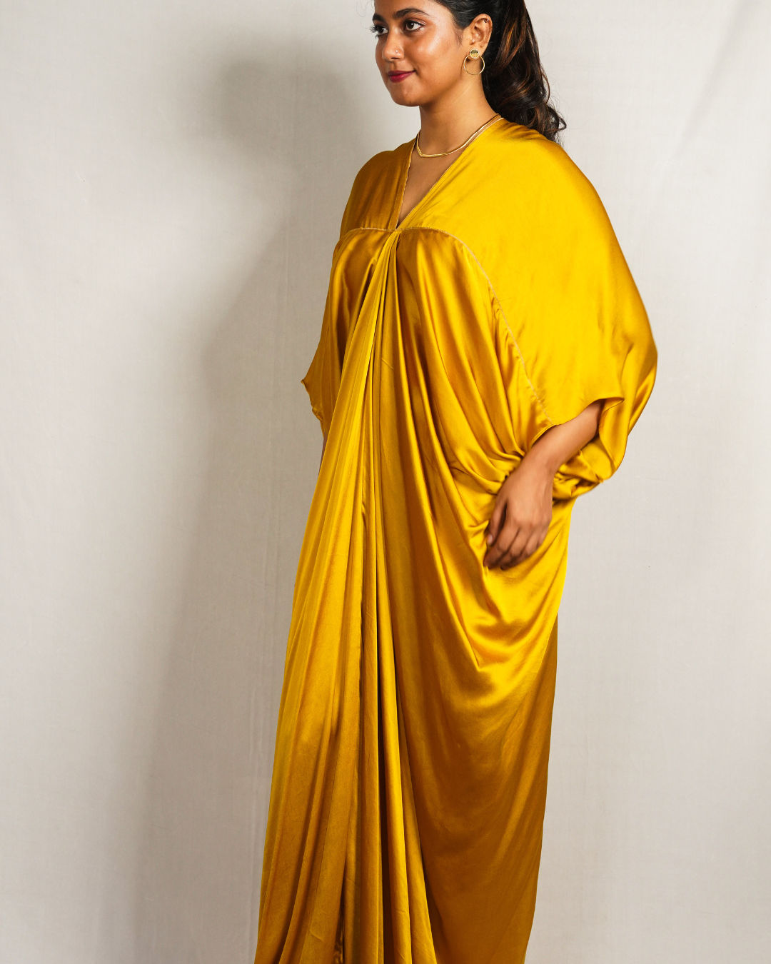 Mustard Yellow Piping Kaftan