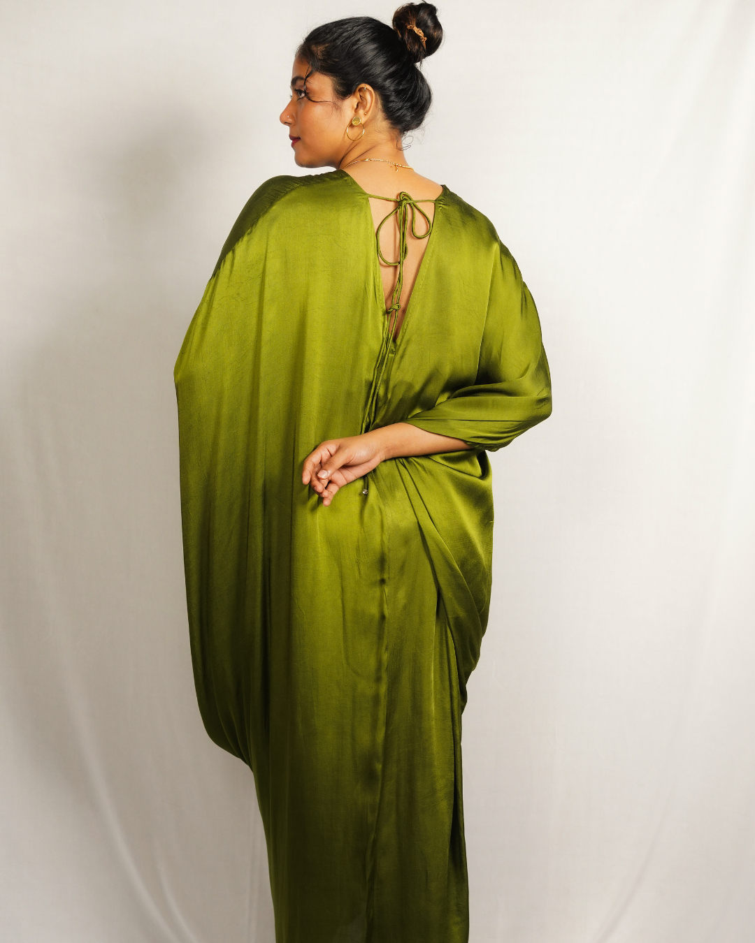 Olive Green Belted Kaftan