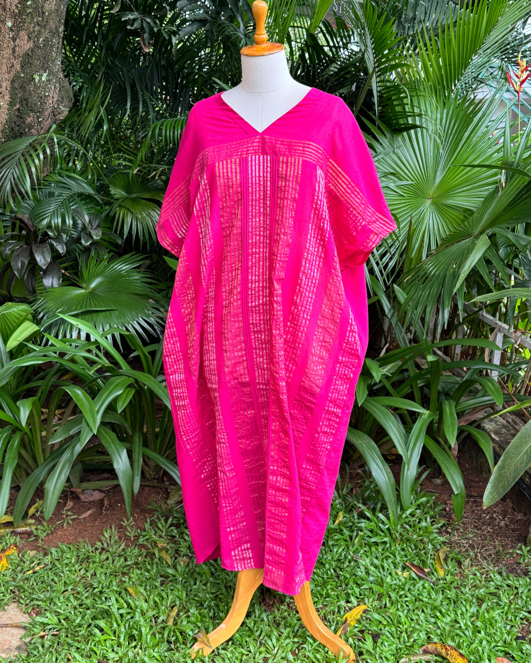 Magenta Kasavu Kaftan