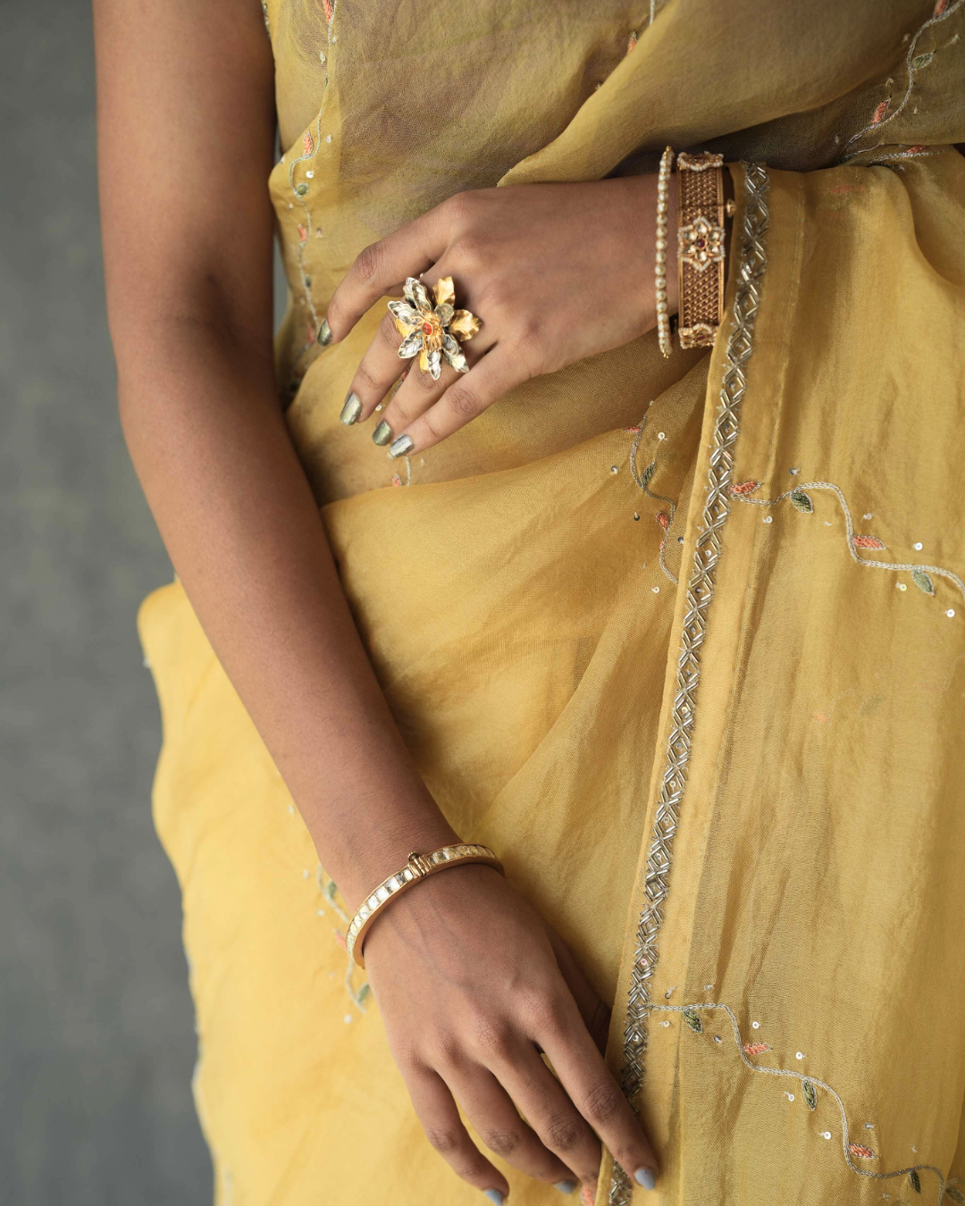 Embroidered Organza Saree