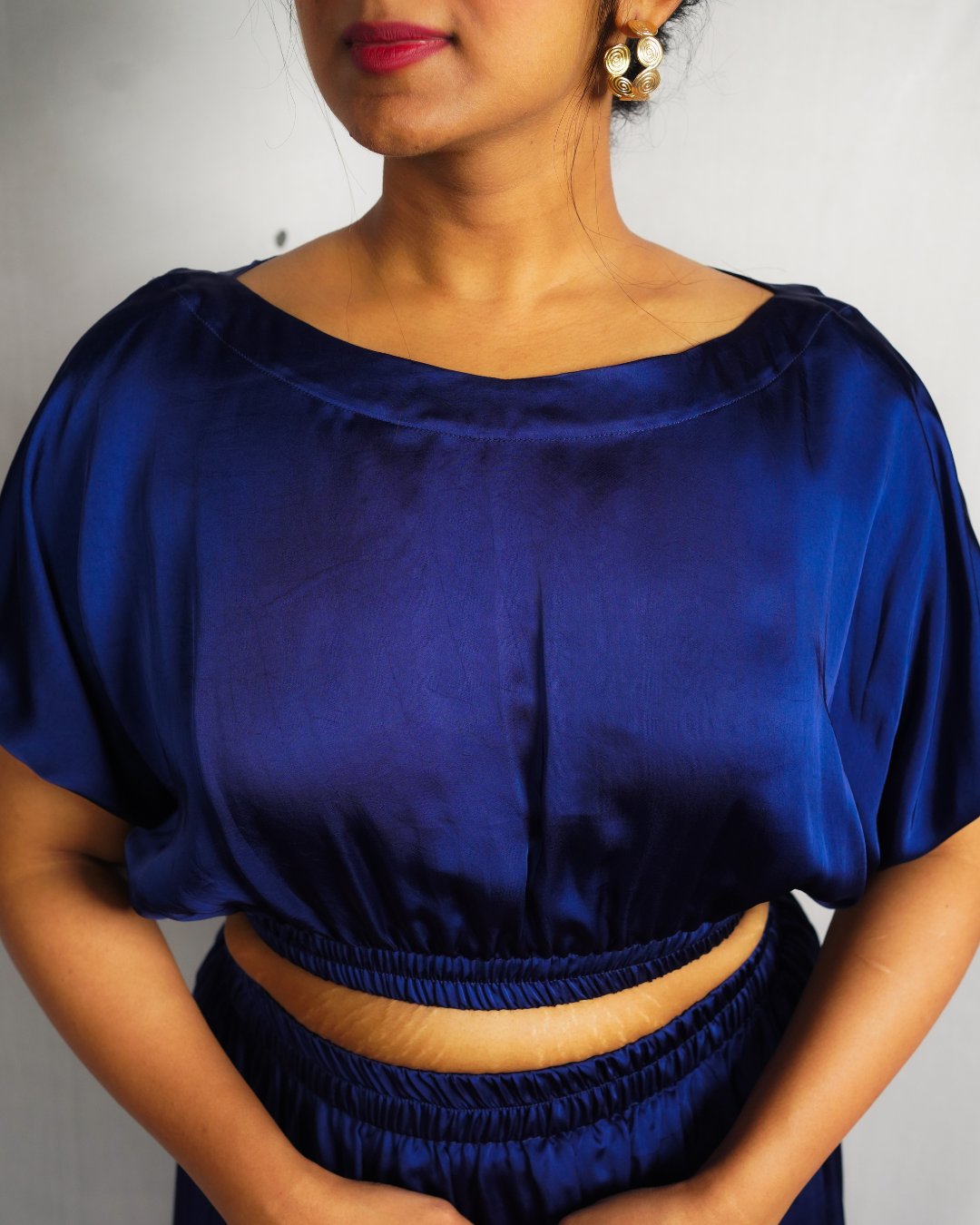 Midnight Blues Satin Top