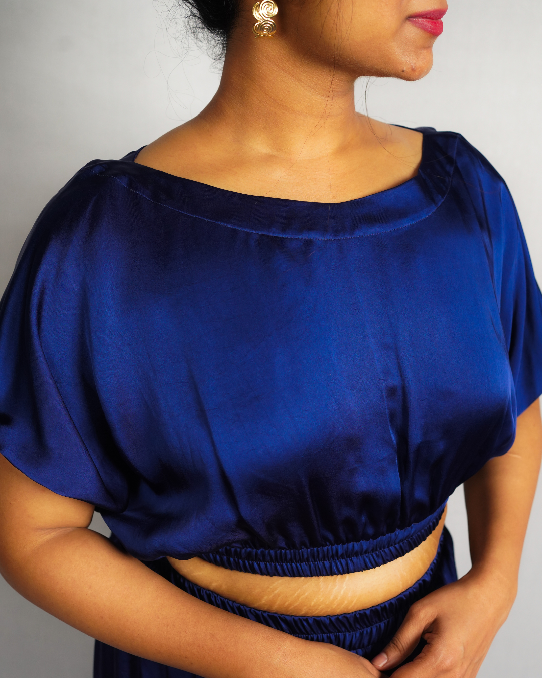 Midnight Blues Satin Top