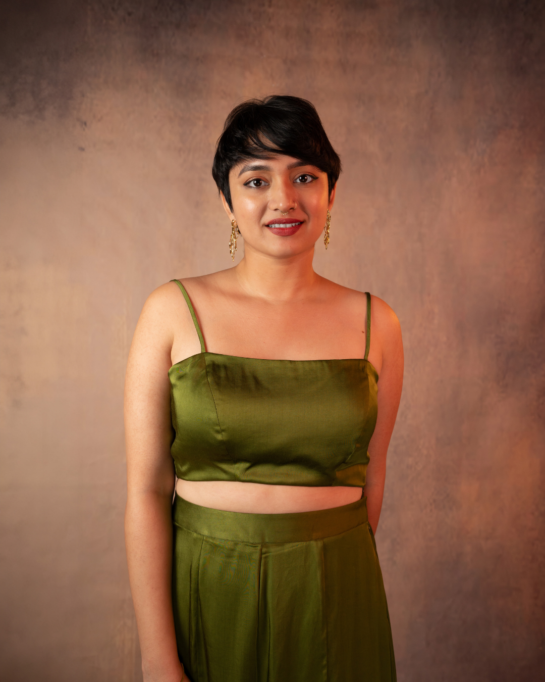 Anantika | Olive Green Croptop Blouse