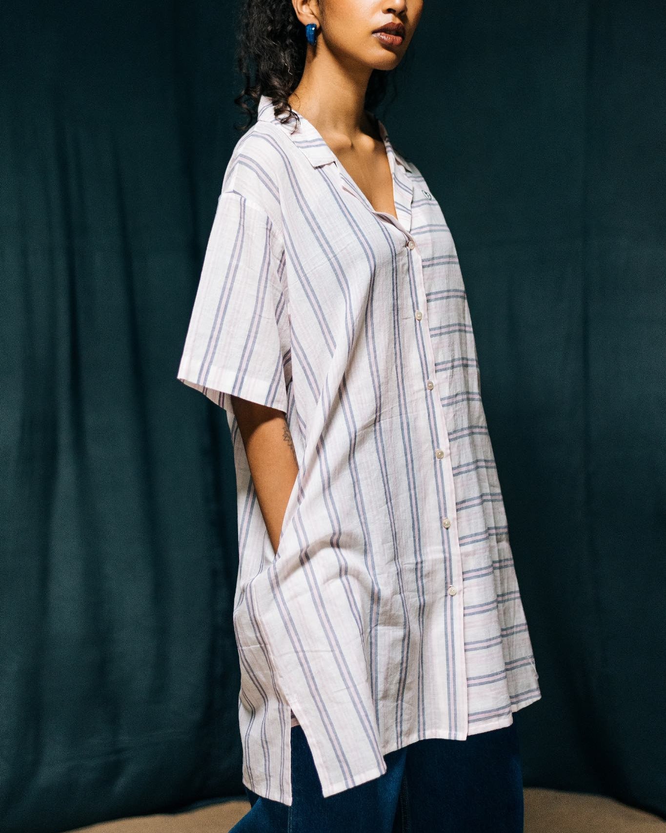 Mrinal - Striped Shirt Dress