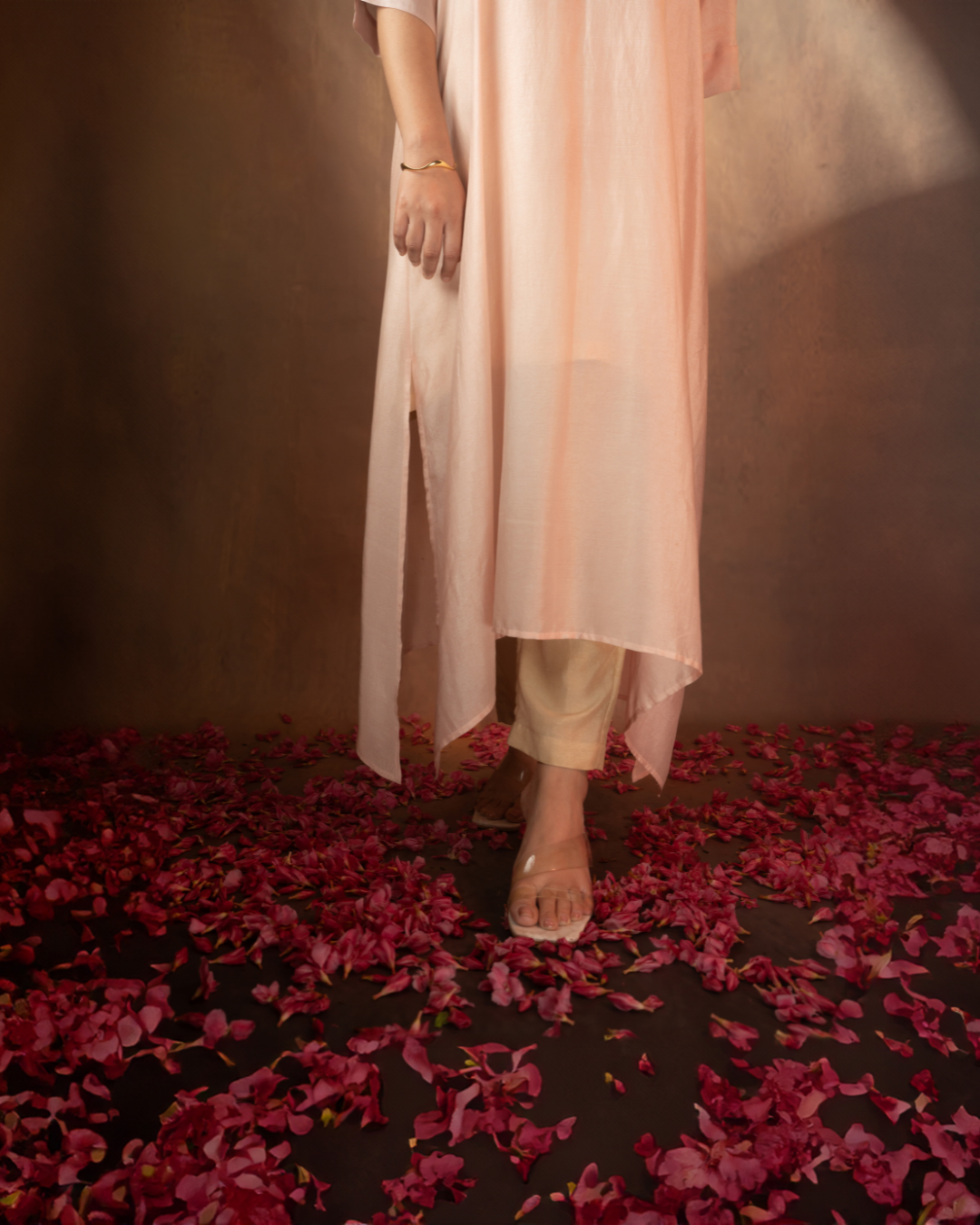 Jyotsna | Mauf Pink Russian Silk Kurta