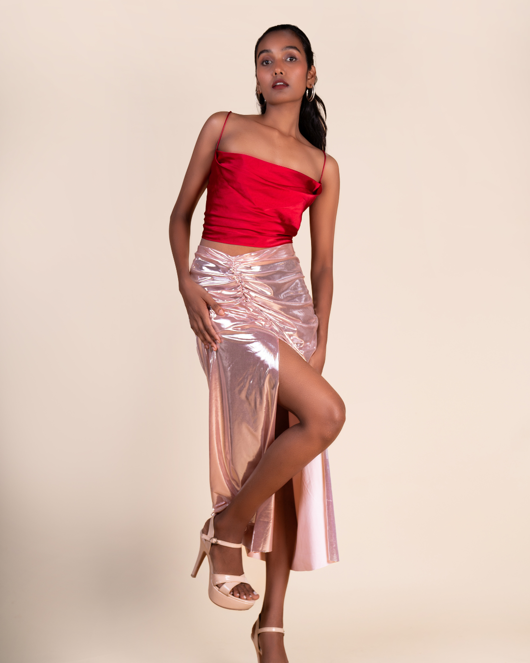 Twilight Ruched Rosegold Skirt