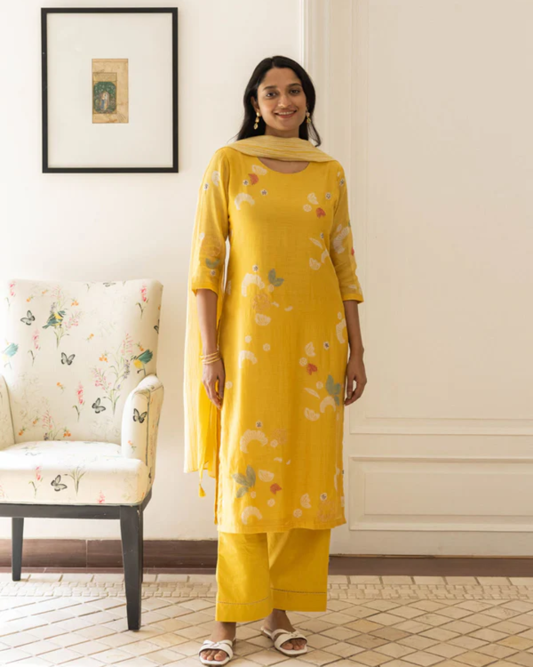 Rue Floral Embroidered Kurta Set