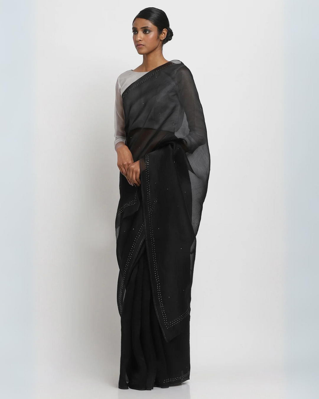 Black Organza Mukaish Ratna Saree