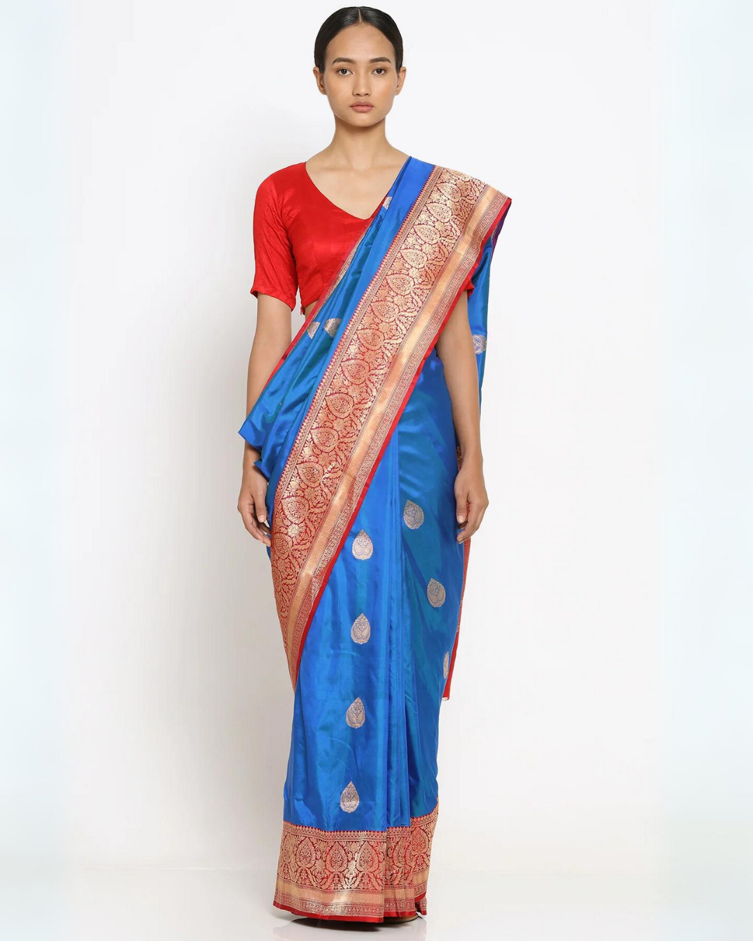 Cobalt Blue Silk Banarasi Varnam Saree