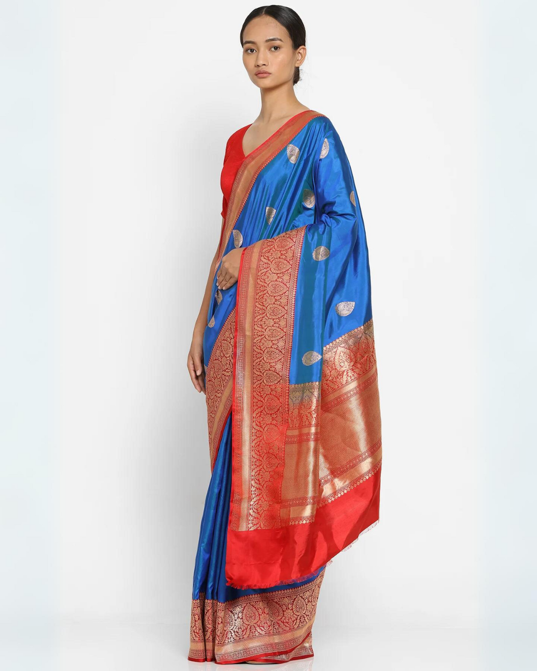 Cobalt Blue Silk Banarasi Varnam Saree