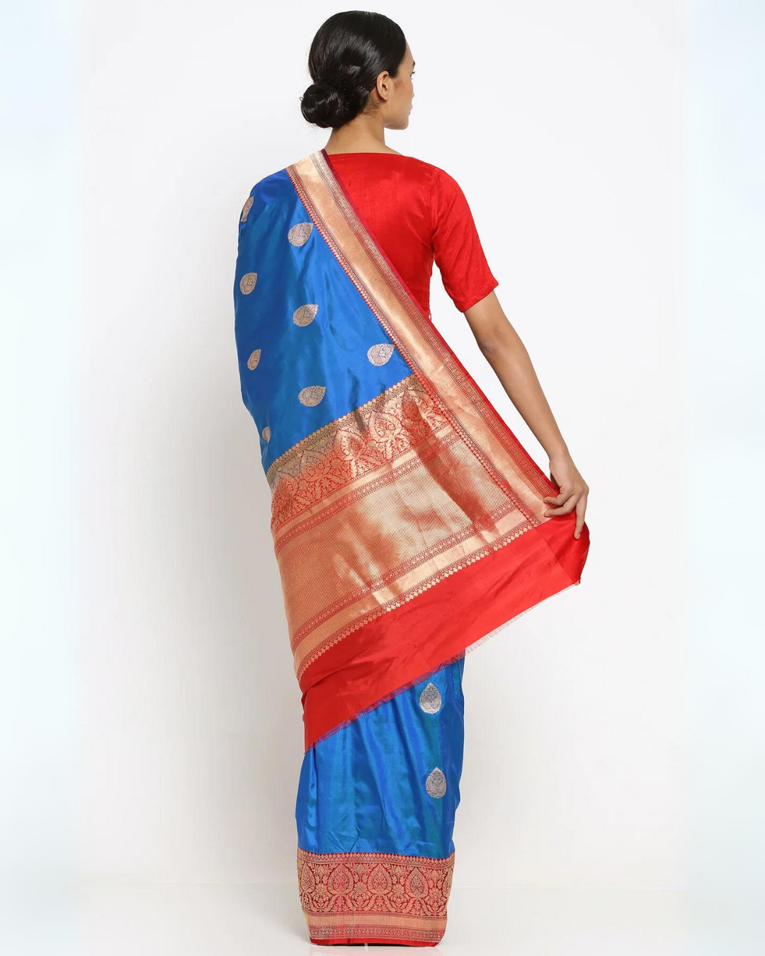 Cobalt Blue Silk Banarasi Varnam Saree