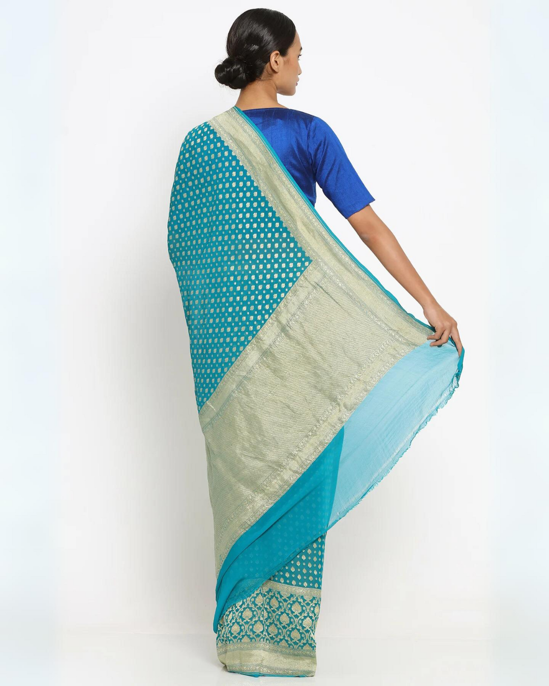 Blue Eden Georgette Banarasi Saree