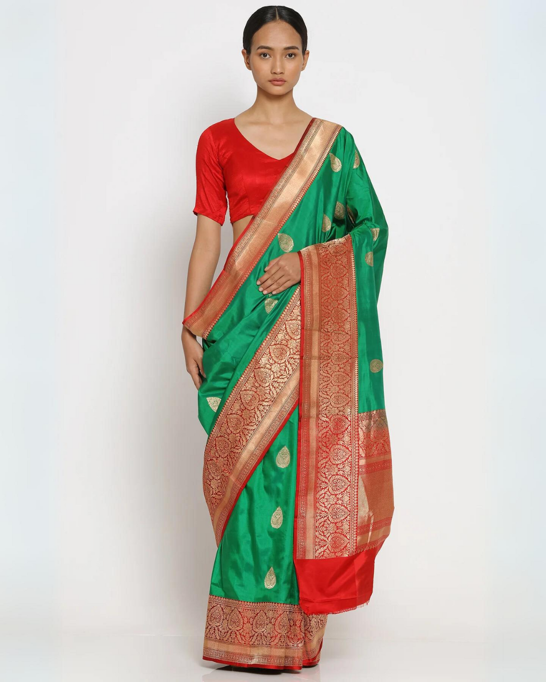 Green Silk Banarasi Vann Saree