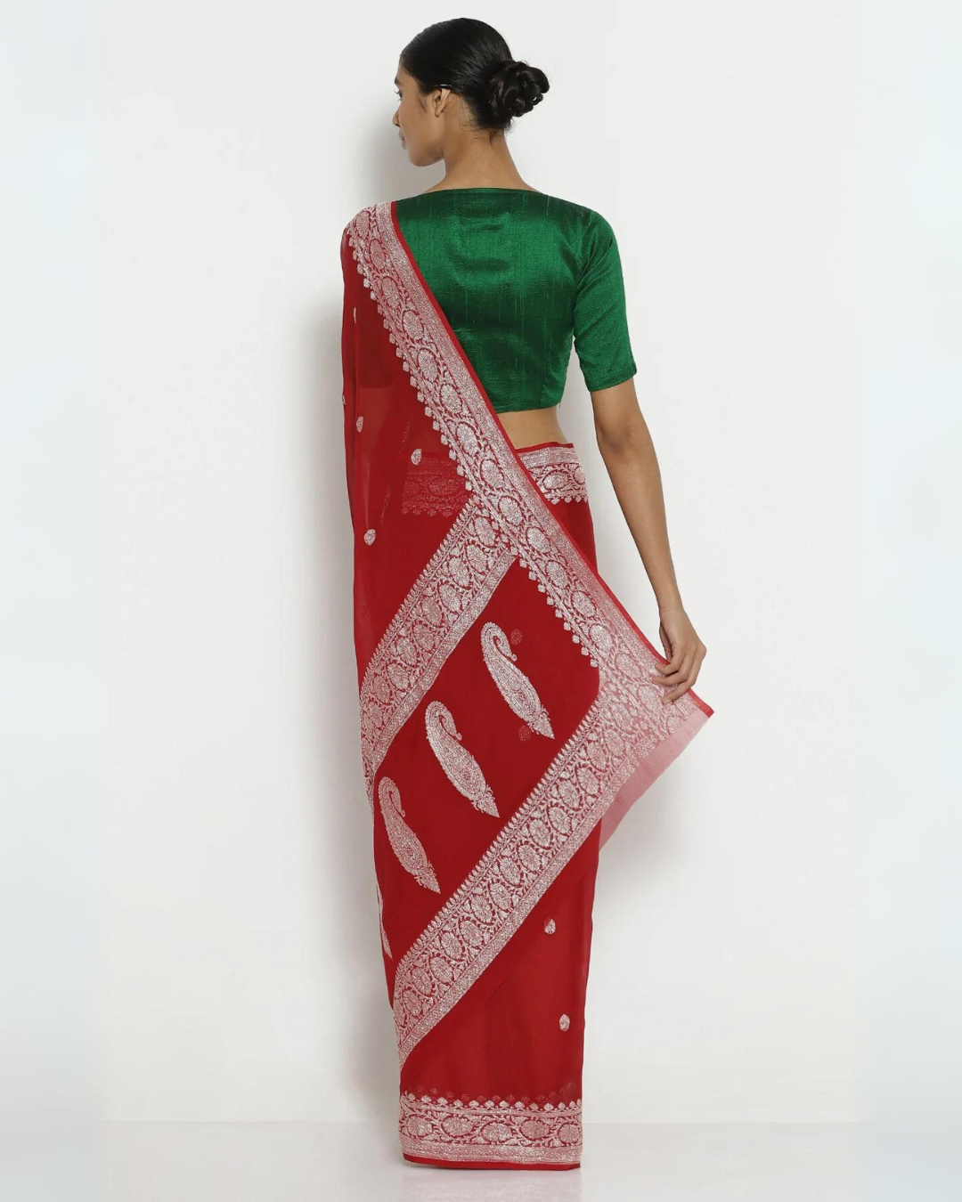 Maroon Georgette Banarasi Saree