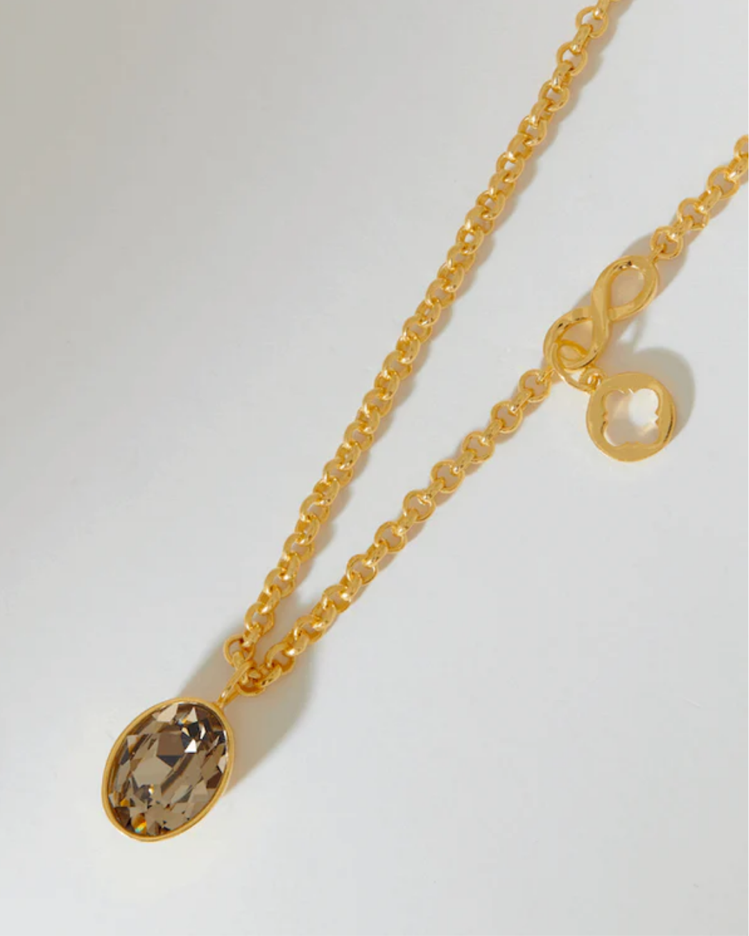 Capella Double Crystal Necklace - Sepia