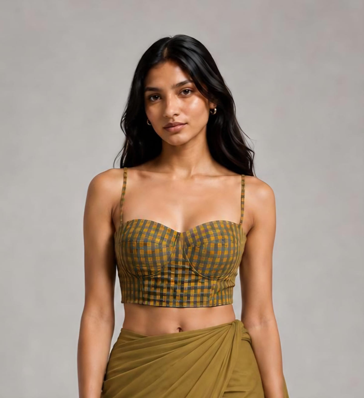 Mustard Check Corset