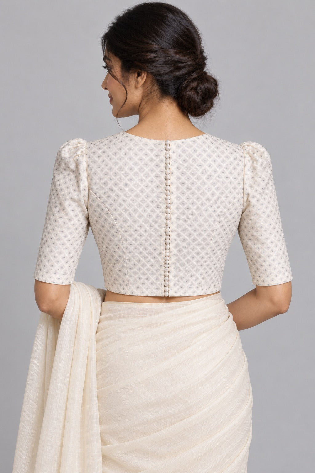 Elira Off-White Silver Dot Blouse