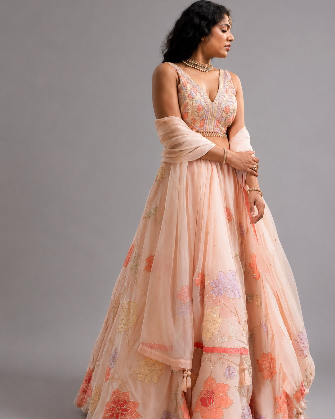 Petal Blush Embroidered Lehenga