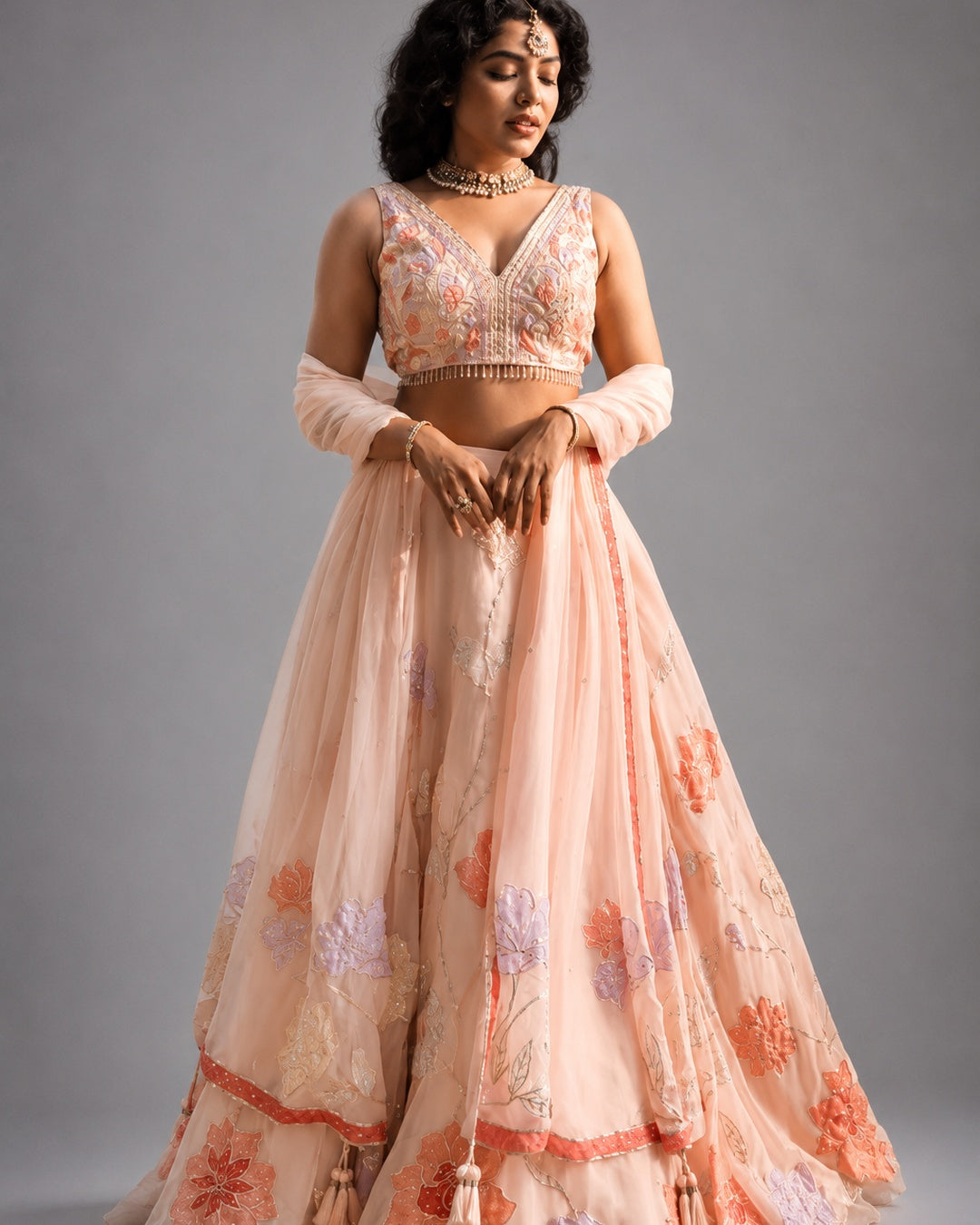 Petal Blush Embroidered Lehenga
