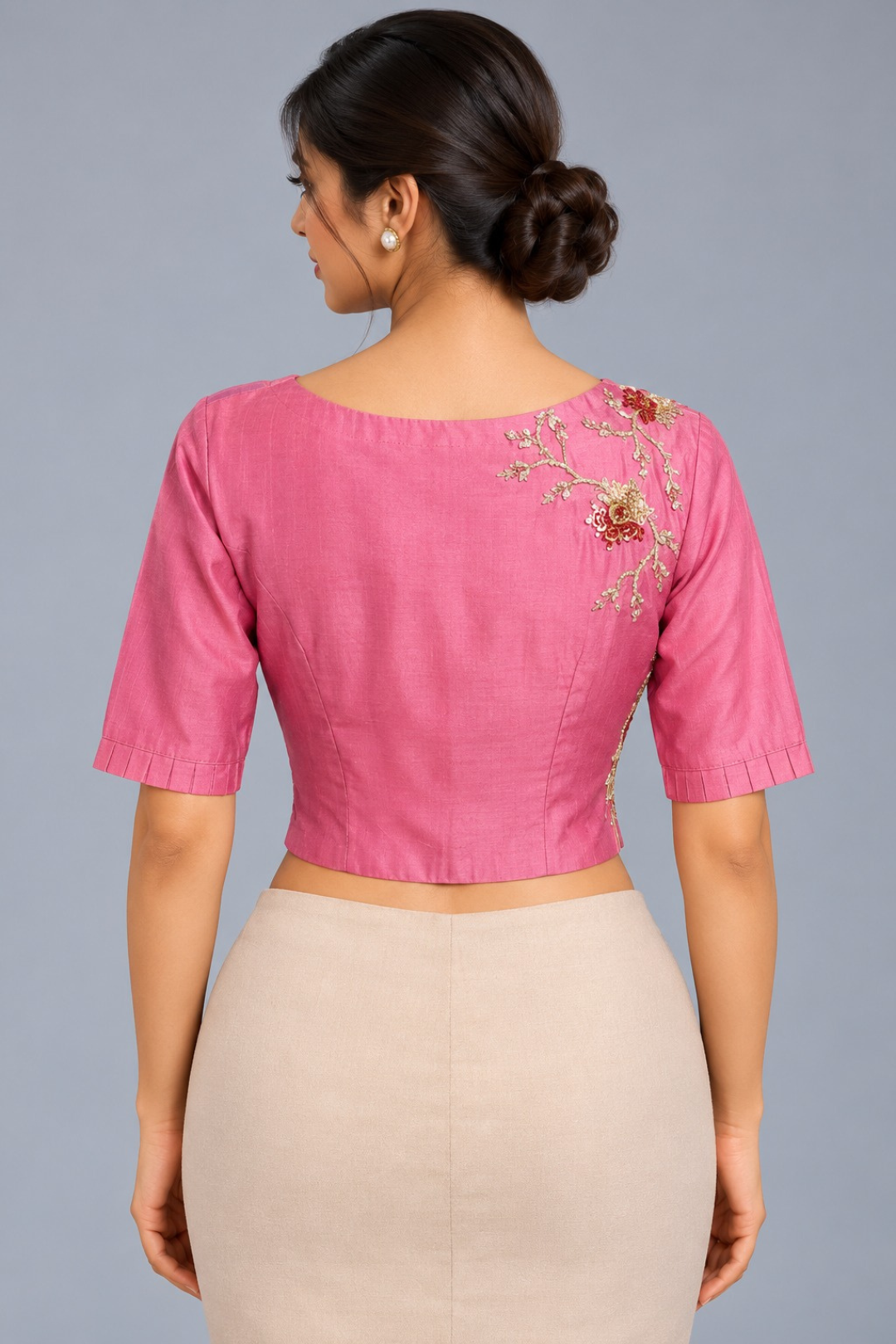 Roselle Silk Pink Blouse