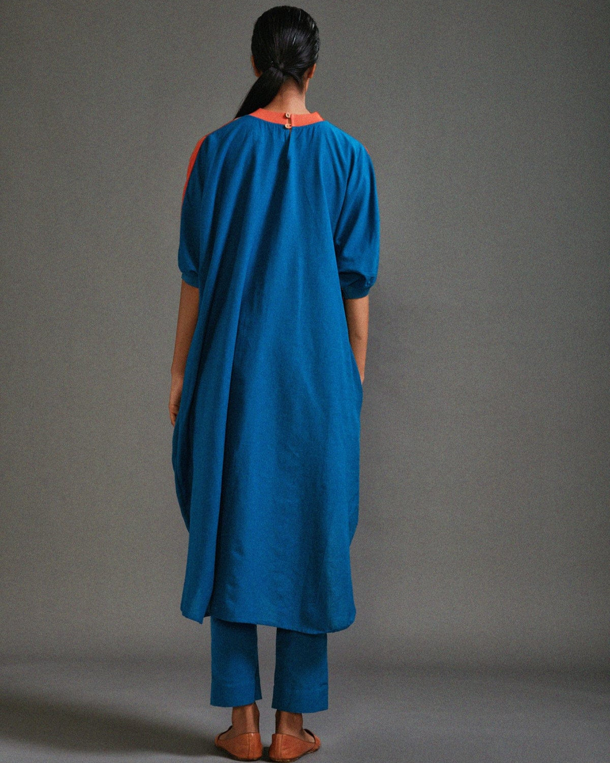 Rust & Blue CB Cowl Tunic Set