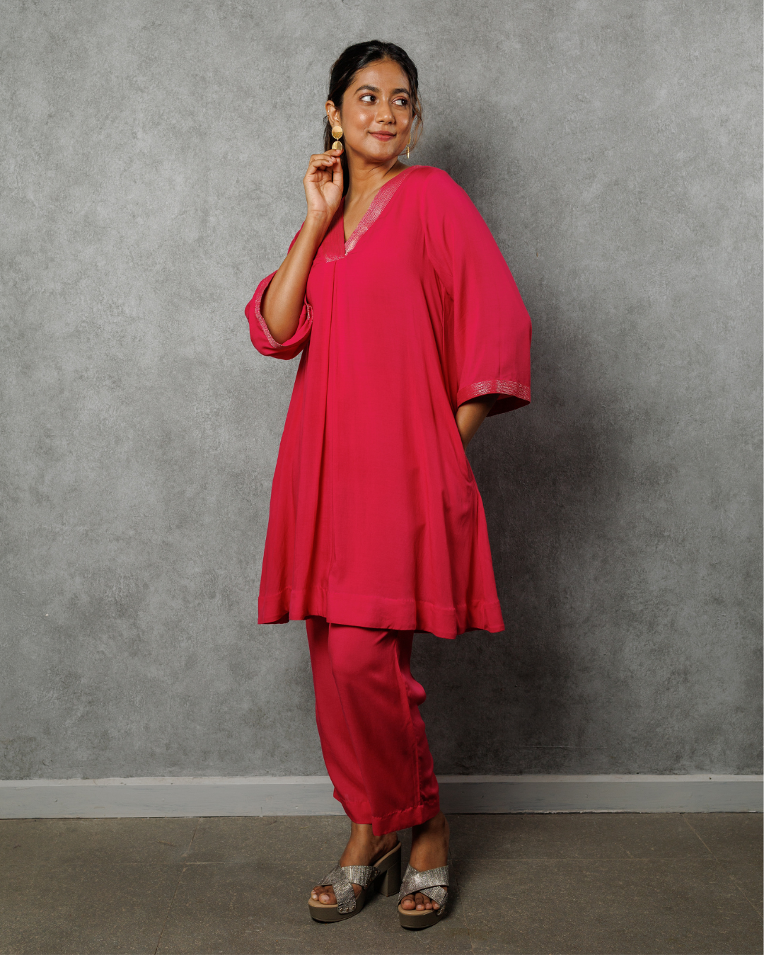 Hot Pink Kurta Set